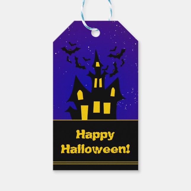 Haunted House Halloween Gift Tags (Front)
