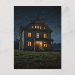 Haunted House Halloween Gothic Postcard