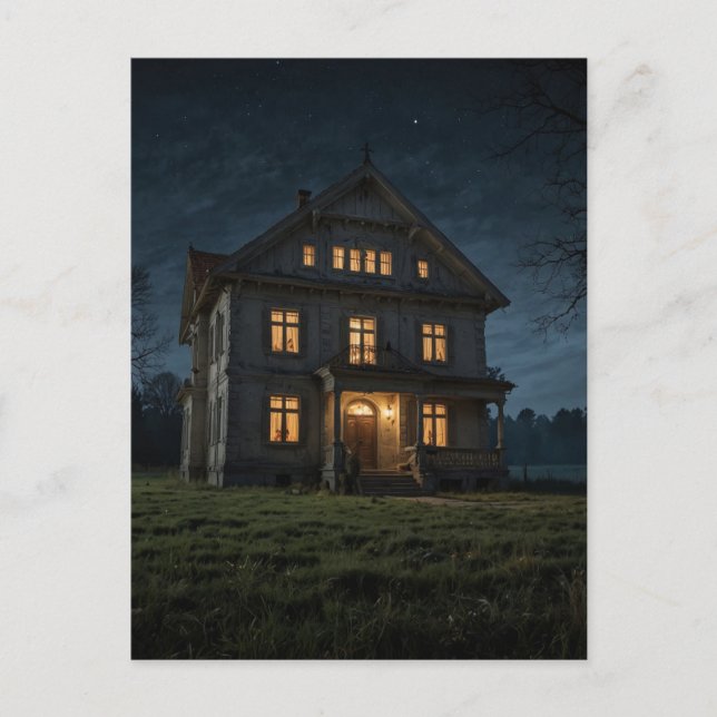 Haunted House Halloween Gothic Postcard (Front)