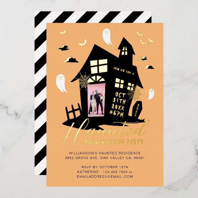 Haunted House Halloween Housewarming Party Photo (Front/Back)