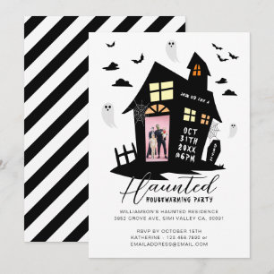Haunted House Halloween Housewarming Party Photo Announcement