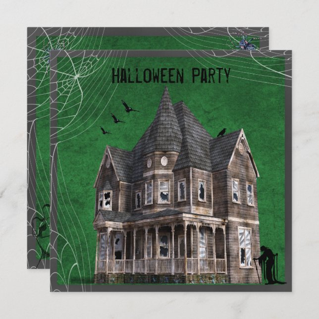 Haunted House Halloween Invitation (Front/Back)
