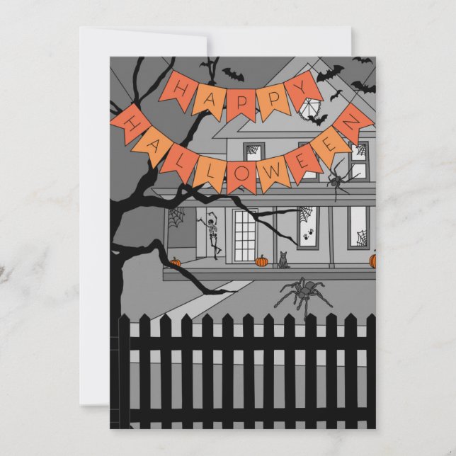 Haunted House Halloween Invitation (Front)