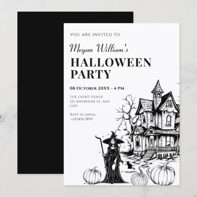 Haunted house halloween  invitation (Front/Back)