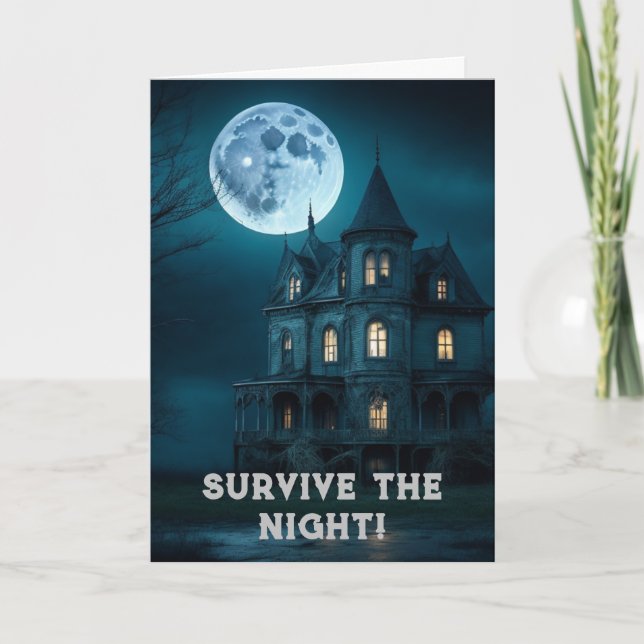 Haunted House Halloween Invitation Card (Front)