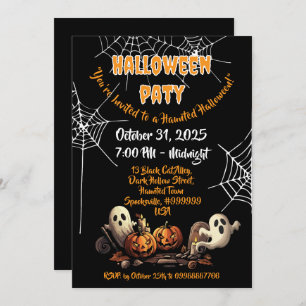 👻 Haunted House Halloween  Invitations🎃🕷️ Invitation