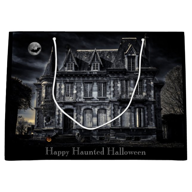Haunted House Halloween Large Gift Bag (Front)