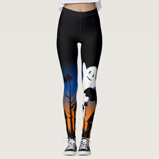 Haunted House Halloween Leggings (Front)