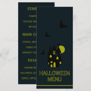Haunted House, Halloween Menu