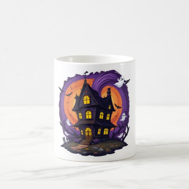 Haunted House Halloween Mug – Spooky Gothic Mansio (Center)