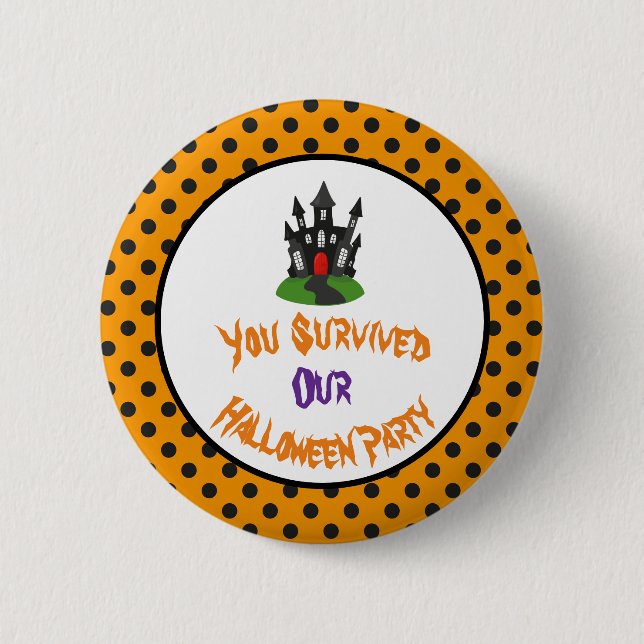 Haunted House Halloween Party 6 Cm Round Badge (Front)