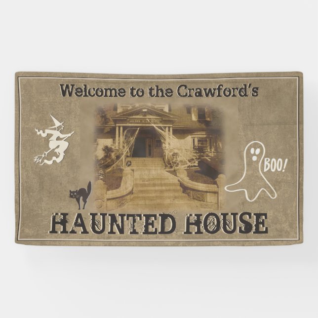 Haunted House Halloween Party Banner (Horizontal)