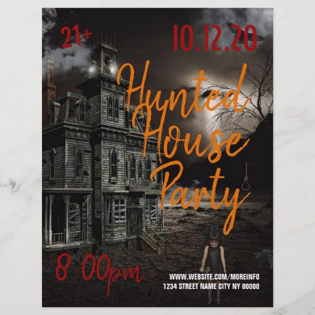 Haunted House Halloween Party Event Flyer (Front)
