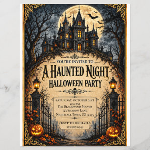Haunted House Halloween Party Gothic Haunted Flyer
