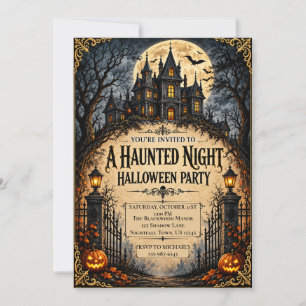 Haunted House Halloween Party Gothic Haunted Invitation