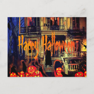 Haunted House Halloween Party Holiday Postcard