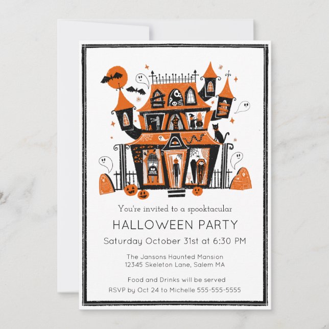 Haunted House Halloween Party Invitation (Front)