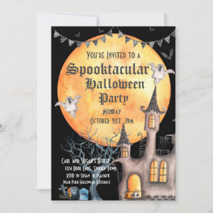 Haunted House, Halloween Party Invitation