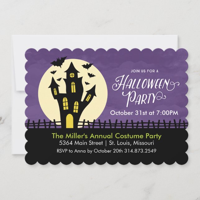 Haunted House Halloween Party Invitation (Front)