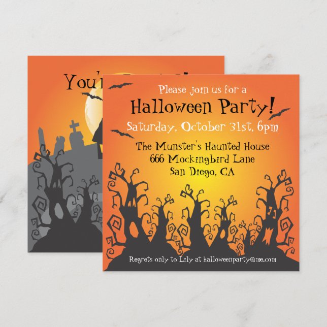 Haunted House Halloween Party Invitation (Front/Back)
