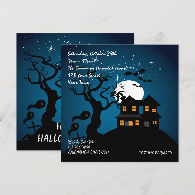 Haunted House Halloween Party Invitation (Front/Back)