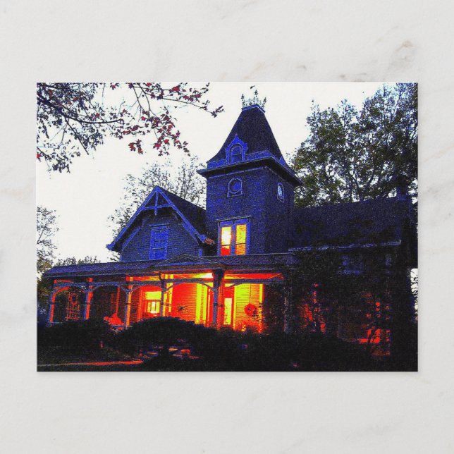 Haunted House Halloween Party Invitation Postcard (Front)