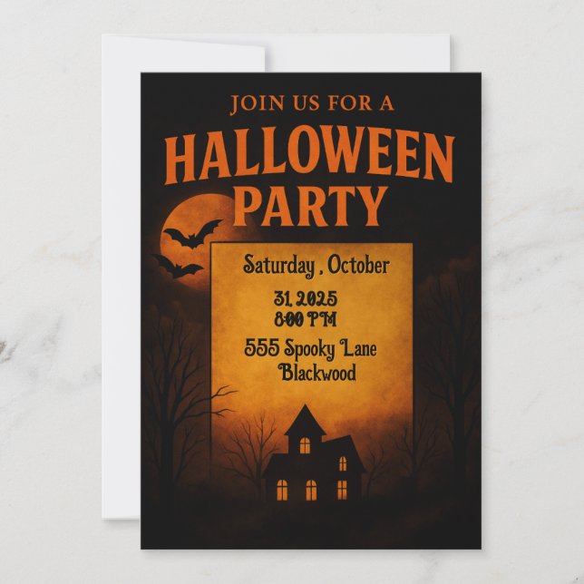 Haunted House Halloween Party Invitation | Spooky  (Front)