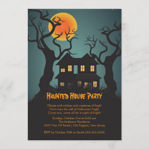 Haunted House Halloween Party Invitations