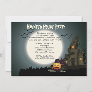 Haunted House Halloween Party Invitations