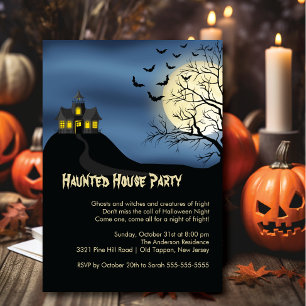 Haunted House Halloween Party Invitations