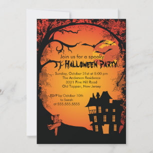 Haunted House Halloween Party Invitations