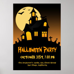 Haunted House Halloween Party Poster