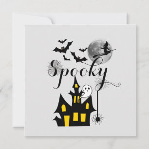 Haunted House Halloween Party Spooky Card