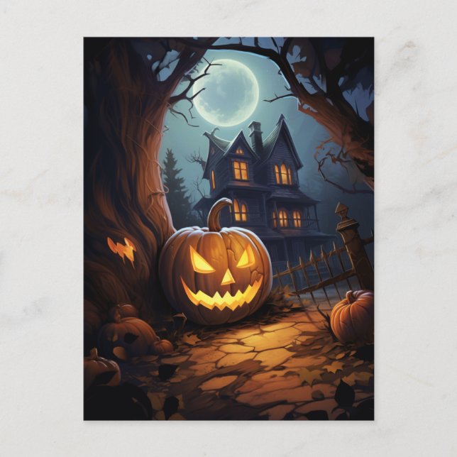 Haunted House Halloween  Postcard (Front)