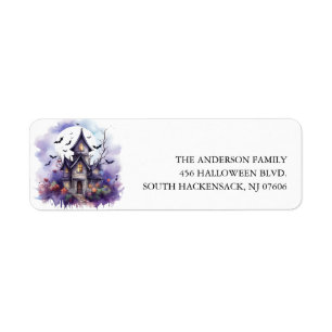 Haunted House Halloween Return Address Label