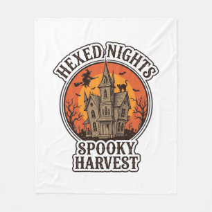 Haunted House Halloween Shirt Vintage Engraving De Fleece Blanket