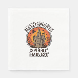 Haunted House Halloween Shirt Vintage Engraving De Napkin