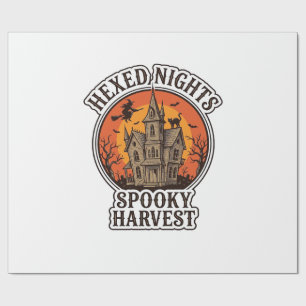 Haunted House Halloween Shirt Vintage Engraving De Wrapping Paper