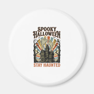 Haunted House Halloween Shirt with Vintage Ghost P Magnet