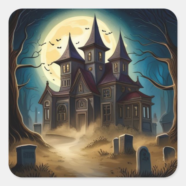 Haunted House Halloween Stickers (Front)