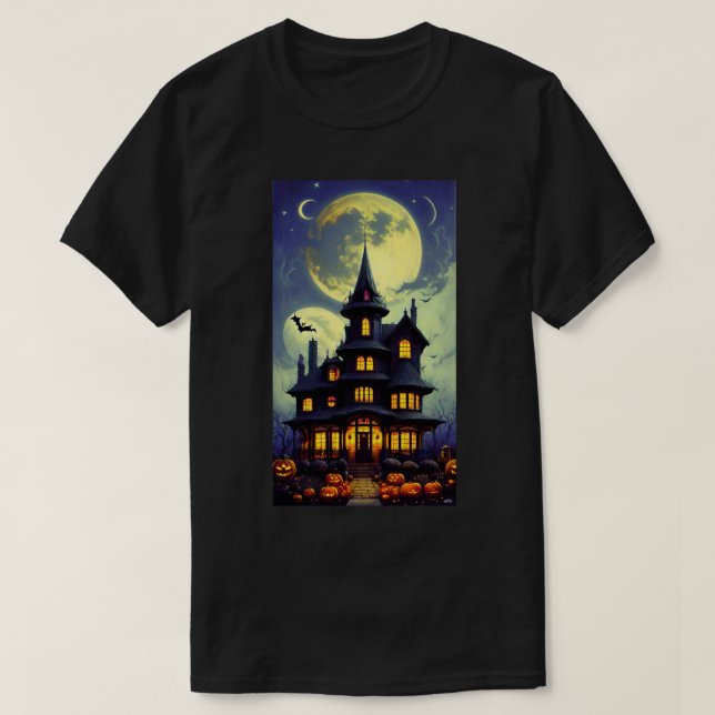 Haunted House Halloween T-Shirt (Design Front)