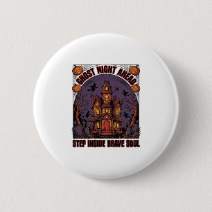 Haunted House Halloween Vintage Engraving Design_1 6 Cm Round Badge