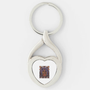 Haunted House Halloween Vintage Engraving Design_1 Key Ring