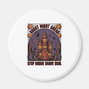 Haunted House Halloween Vintage Engraving Design_1 Magnet