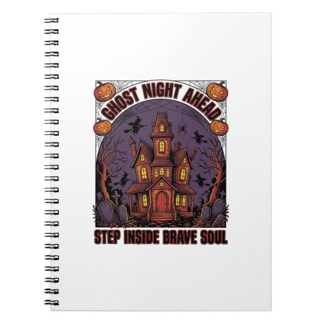 Haunted House Halloween Vintage Engraving Design_1 Notebook (Front)