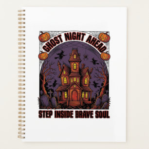 Haunted House Halloween Vintage Engraving Design_1 Planner