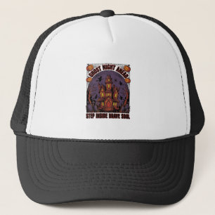 Haunted House Halloween Vintage Engraving Design_1 Trucker Hat