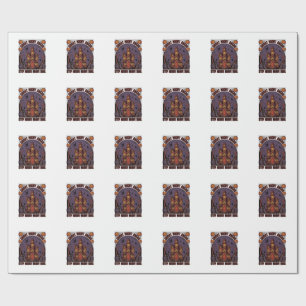 Haunted House Halloween Vintage Engraving Design_1 Wrapping Paper