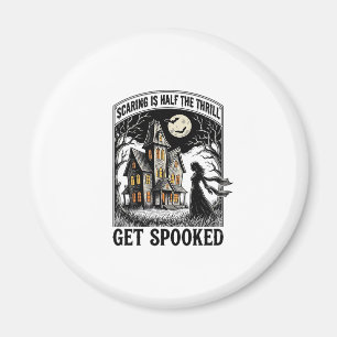 Haunted House Halloween Vintage Engraving Horror S Magnet