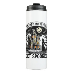 Haunted House Halloween Vintage Engraving Horror S Thermal Tumbler